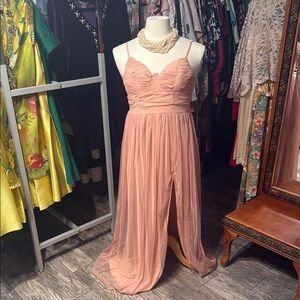 Elegant Peach Evening Gown